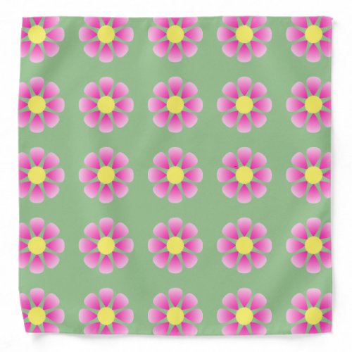 Pink daisy pattern bandana