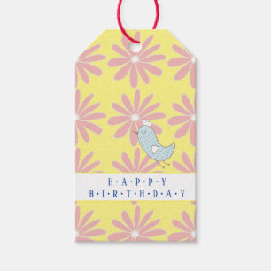 Pink Daisy Pattern Gift Tag