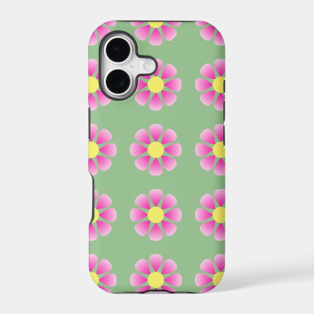 Pink daisy pattern iphone case (Back)