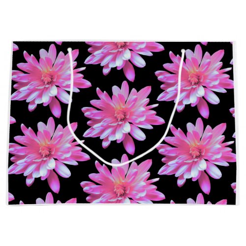 Pink daisy pattern large gift bag