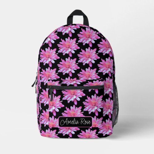 Pink daisy pattern pretty floral pattern printed backpack