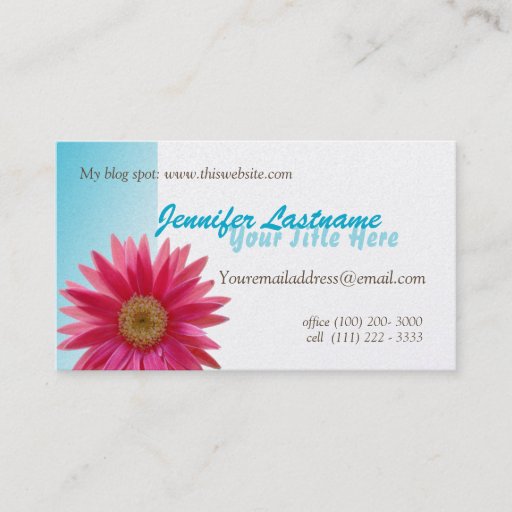 Customizable Pink Daisy Personal Business Card Template