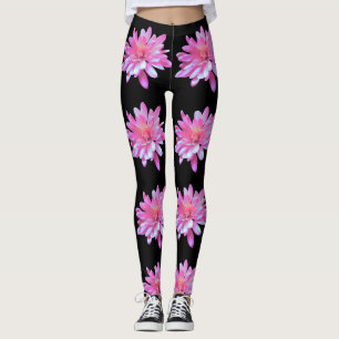 Pink Daisy photo pattern Leggings