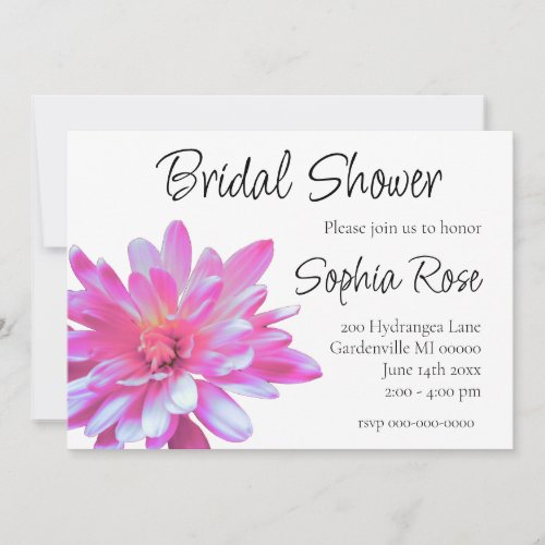 Pink Daisy pink floral pink flower bridal shower Invitation