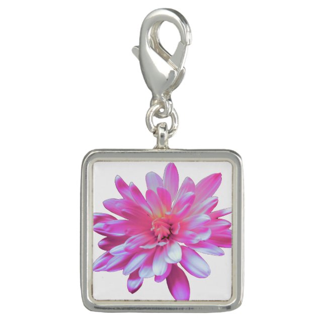 Pink Daisy pink floral pink flower Charm (Front)