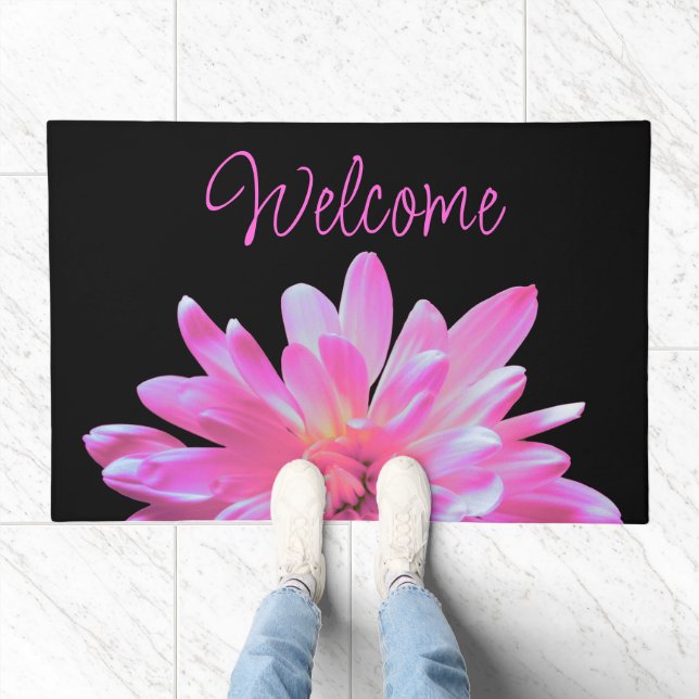 Pink Daisy pink floral pink flower  Doormat (Indoor)