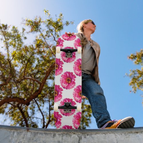 Pink Daisy pink flowers  Skateboard