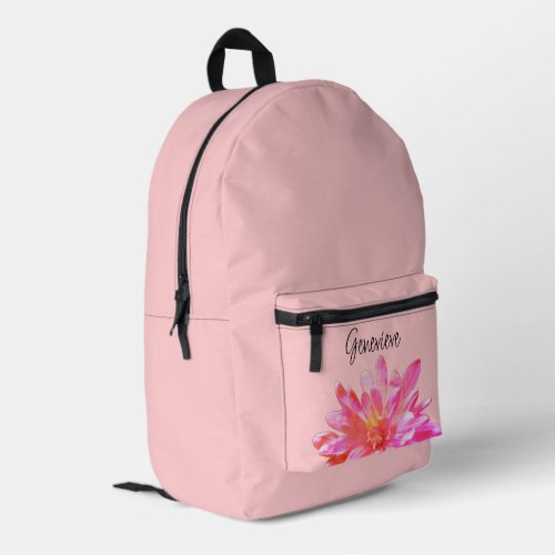 Pink daisy  pretty pink orange floral  printed backpack