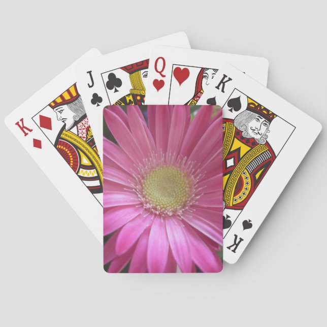 Pink Daisy Princess Poker Cards (Back)