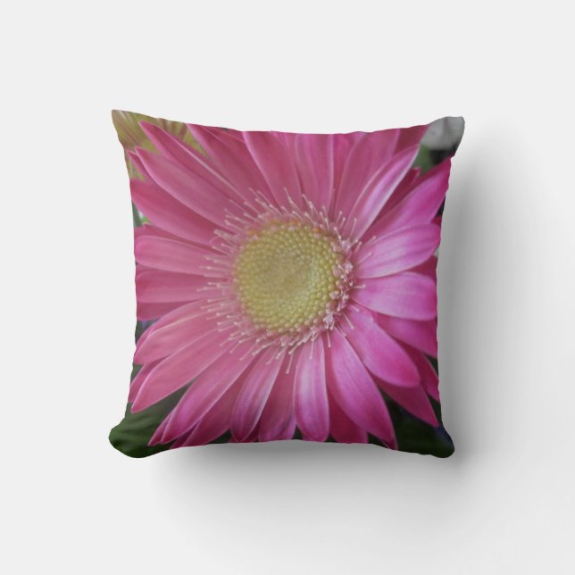 Pink Daisy Princess Throw Pillow (Front)