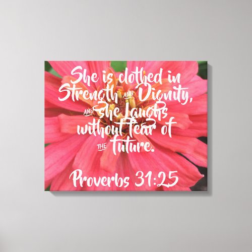 Pink Daisy Proverbs 3125 on canvas