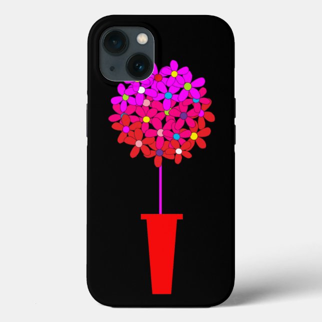 Pink Daisy Puff Topiary Case-Mate iPhone Case (Back)