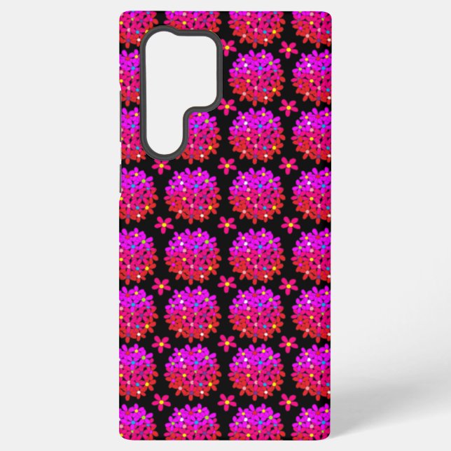 Pink Daisy Puffs Samsung Galaxy Case (Back)