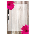 Pink Daisy Rustic Barn Wood Dry-Erase Board