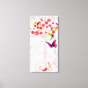 Pink Daisy Tree Canvas Print