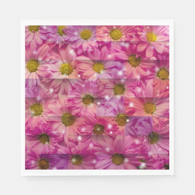 Pink Daisy Weave Napkins (Front)
