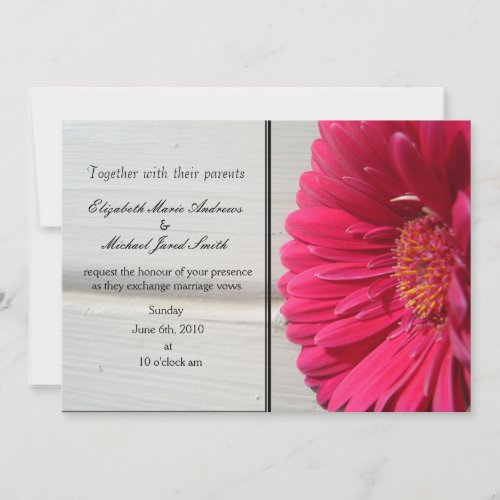 Pink Daisy Wedding Invitation