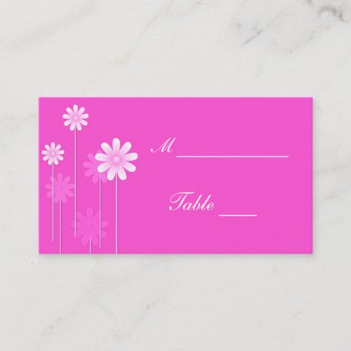 Pink Daisy Wedding Place Card Holders Business Card