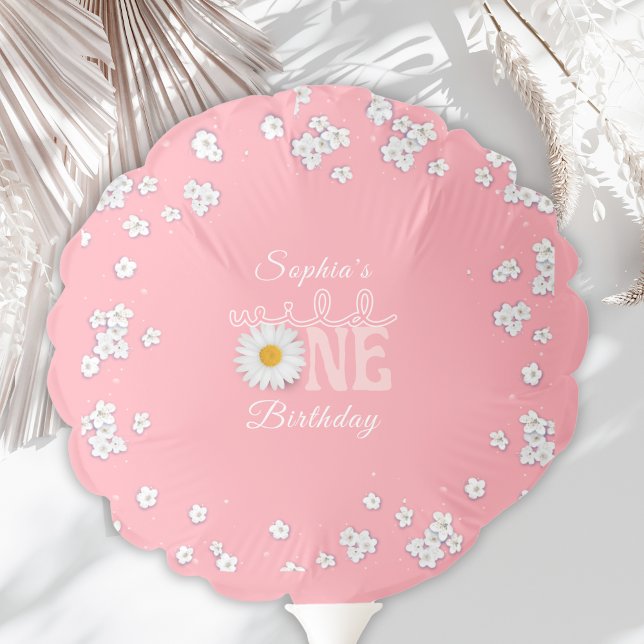 Pink Daisy Wild One 1st Birthday  Balloon (Creator Uploaded)