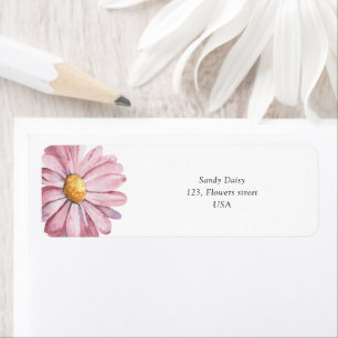 Pink daisy Wildflower Label