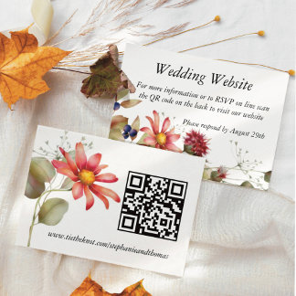 Pink Daisy Wildflower Watercolor  Floral Enclosure Card