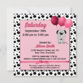 Pink Dalmatian Dog Theme for Girls Baby Shower Invitation (Back)