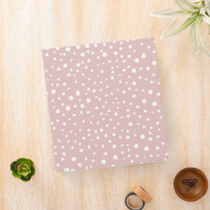 Pink Dalmatian Spots, Dalmatian Dots, Dotted Print 3 Ring Binder