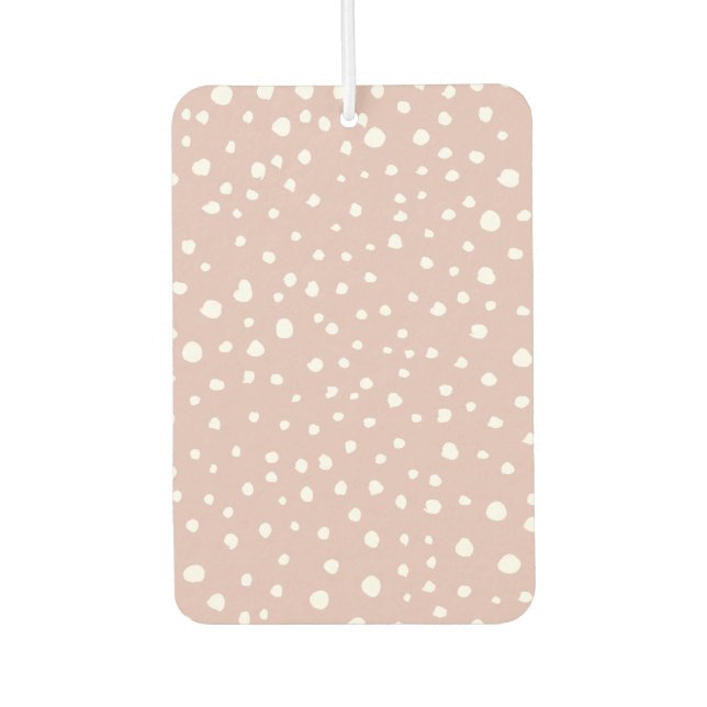 Pink Dalmatian Spots, Dalmatian Dots, Dotted Print Air Freshener (Front)