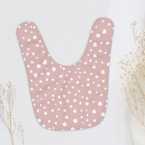 Pink Dalmatian Spots Dalmatian Dots Dotted Print Baby Bib