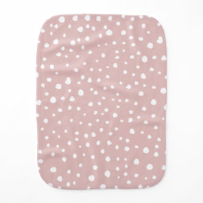 Pink Dalmatian Spots, Dalmatian Dots, Dotted Print Baby Burp Cloth