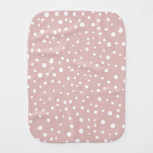 Pink Dalmatian Spots, Dalmatian Dots, Dotted Print Baby Burp Cloth