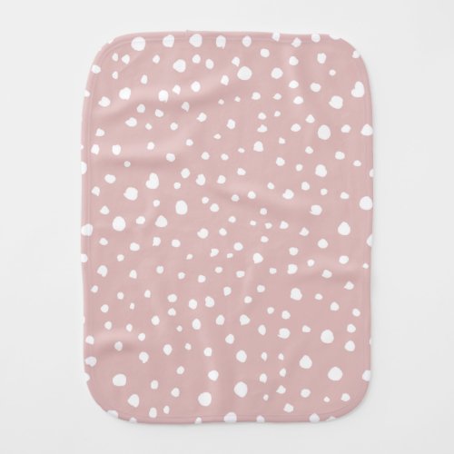 Pink Dalmatian Spots Dalmatian Dots Dotted Print Baby Burp Cloth