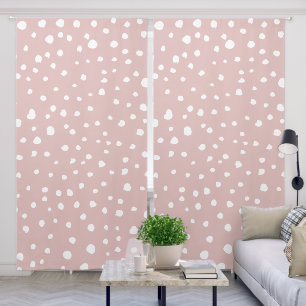 Pink Dalmatian Spots, Dalmatian Dots, Dotted Print Blackout Curtains