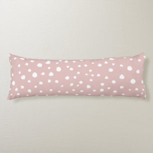 Pink Dalmatian Spots, Dalmatian Dots, Dotted Print Body Pillow