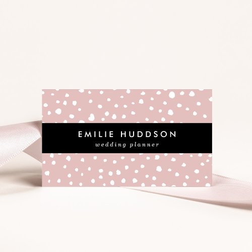 Pink Dalmatian Spots Dalmatian Dots Dotted Print Business Card