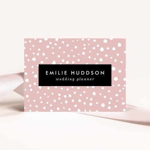 Pink Dalmatian Spots Dalmatian Dots Dotted Print Business Card