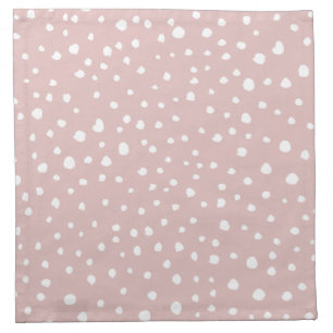 Pink Dalmatian Spots, Dalmatian Dots, Dotted Print Cloth Napkin