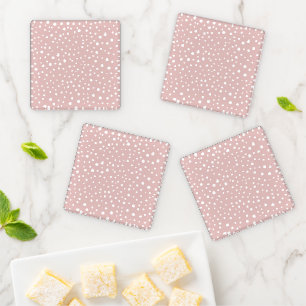 Pink Dalmatian Spots, Dalmatian Dots, Dotted Print Coaster Set
