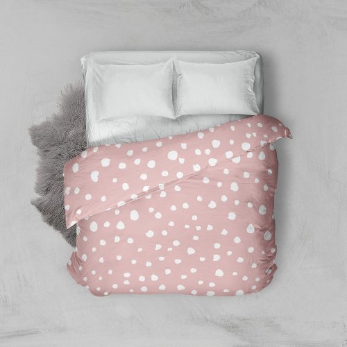 Pink Dalmatian Spots Dalmatian Dots Dotted Print Duvet Cover