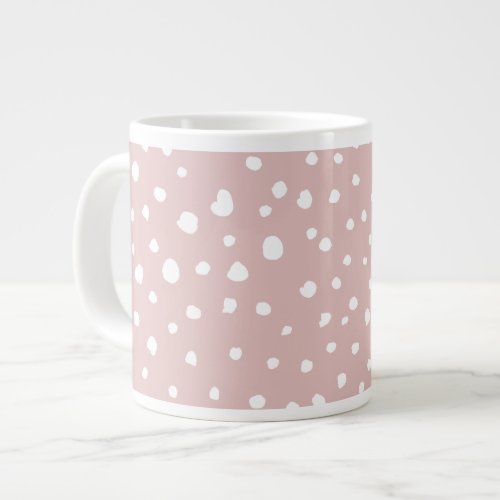 Pink Dalmatian Spots Dalmatian Dots Dotted Print Giant Coffee Mug