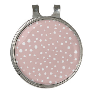 Pink Dalmatian Spots, Dalmatian Dots, Dotted Print Golf Hat Clip