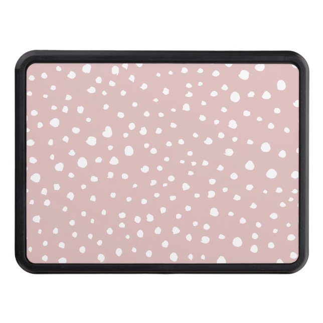 Pink Dalmatian Spots, Dalmatian Dots, Dotted Print Hitch Cover (Front)