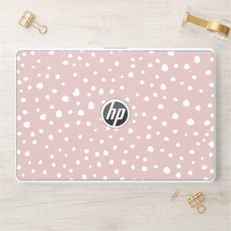 Pink Dalmatian Spots, Dalmatian Dots, Dotted Print HP Laptop Skin