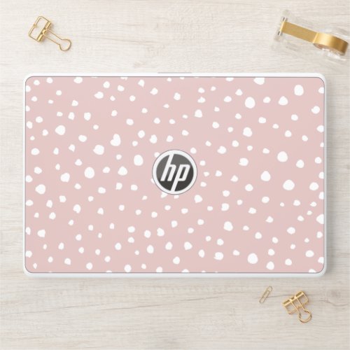 Pink Dalmatian Spots Dalmatian Dots Dotted Print HP Laptop Skin