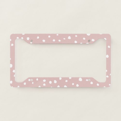 Pink Dalmatian Spots Dalmatian Dots Dotted Print License Plate Frame