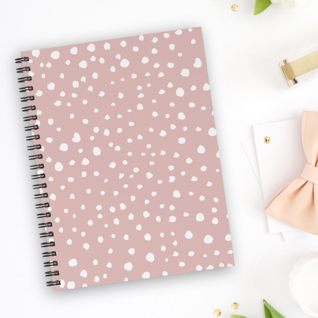 Pink Dalmatian Spots, Dalmatian Dots, Dotted Print Notebook (Creator Uploaded)