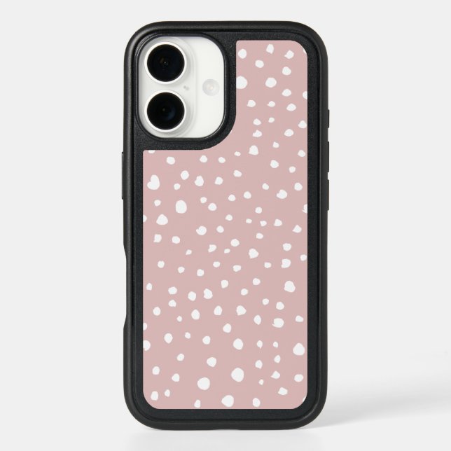 Pink Dalmatian Spots, Dalmatian Dots, Dotted Print Otterbox iPhone Case (Back)
