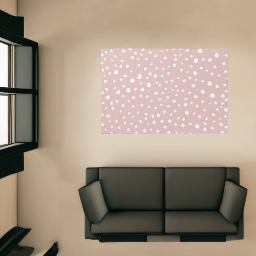 Pink Dalmatian Spots Dalmatian Dots Dotted Print Rug