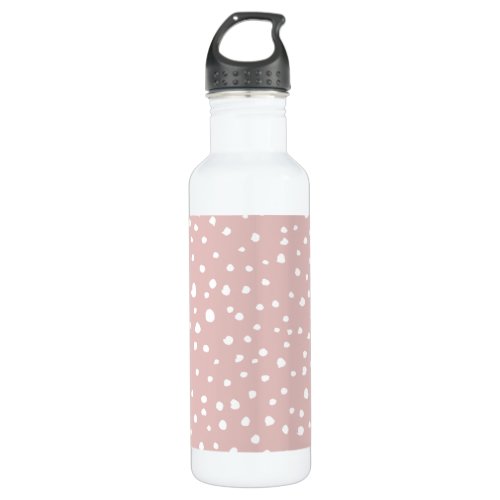 Pink Dalmatian Spots Dalmatian Dots Dotted Print Stainless Steel Water Bottle