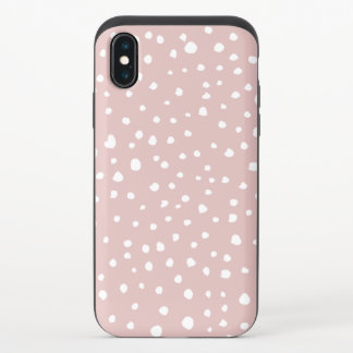 Pink Dalmatian Spots, Dalmatian Dots, Dotted Print iPhone X Slider Case